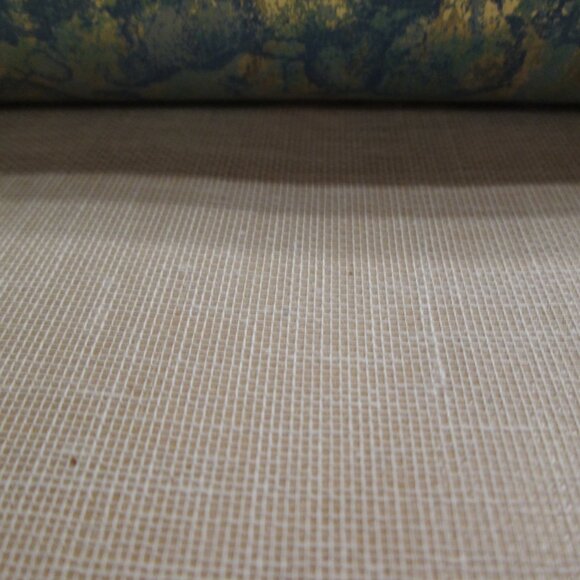 Vintage 1970s Metallic with Blue Green Motif Wallpaper - Picture 3 of 12